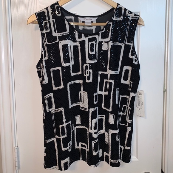 TanJay Geometrical Sequin Zip Up Business Casual Blazer & Tank Top Set Small - Picture 6 of 9